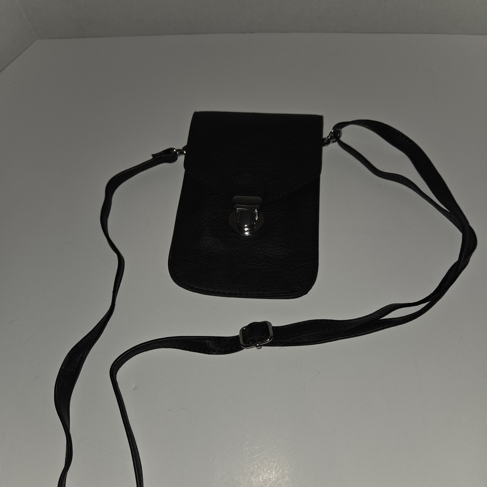 Black Crossbody Bag with Silver Clasp